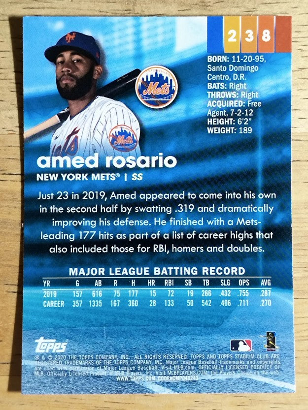 2020 Stadium Club Chrome #238 Amed Rosario