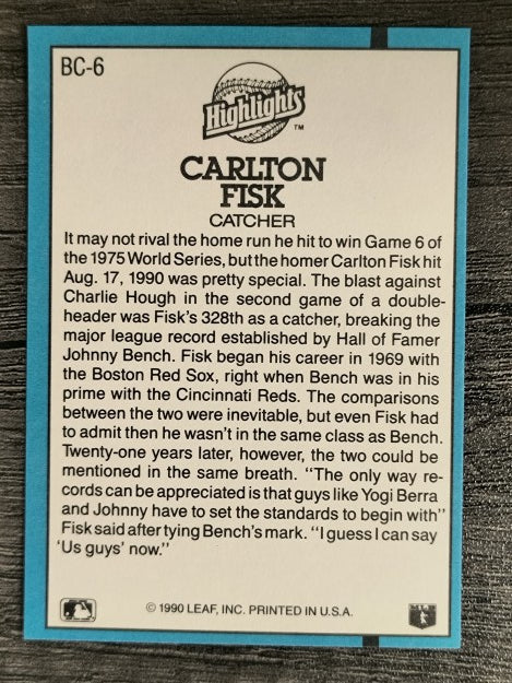 1991 Donruss Bonus Cards #BC6 Carlton Fisk