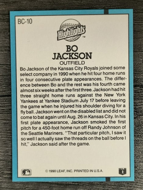 1991 Donruss Bonus Cards #BC10 Bo Jackson