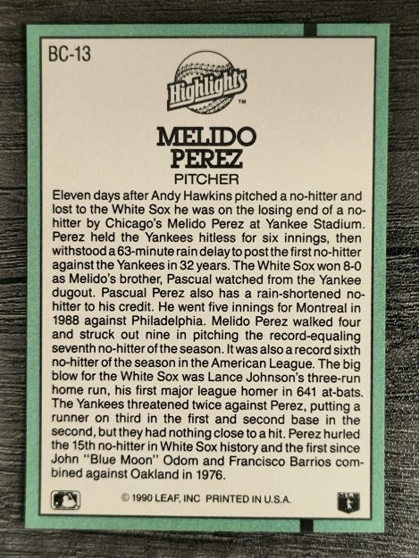 1991 Donruss Bonus Cards #BC13 Melido Perez