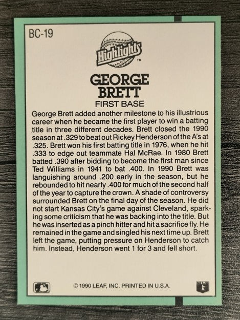 1991 Donruss Bonus Cards #BC19 George Brett