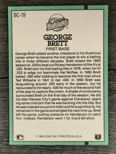 1991 Donruss Bonus Cards #BC19 George Brett