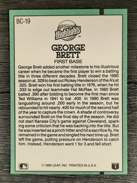 1991 Donruss Bonus Cards #BC19 George Brett