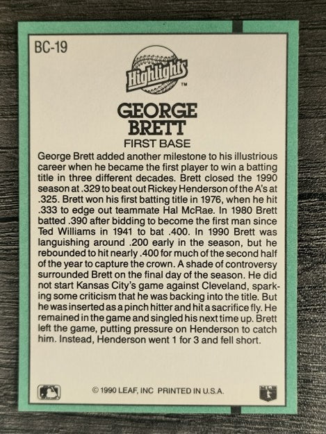 1991 Donruss Bonus Cards #BC19 George Brett