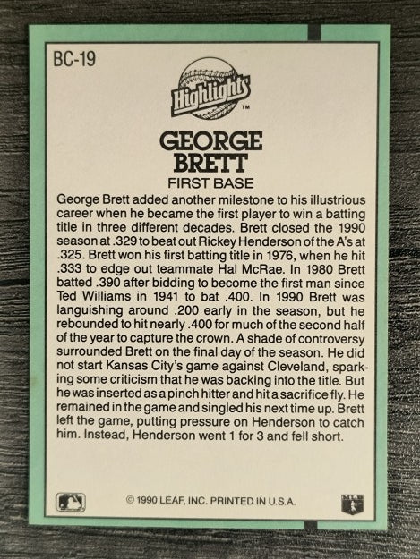 1991 Donruss Bonus Cards #BC19 George Brett