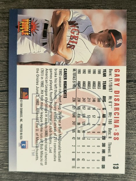1994 Triple Play #13 Gary DiSarcina