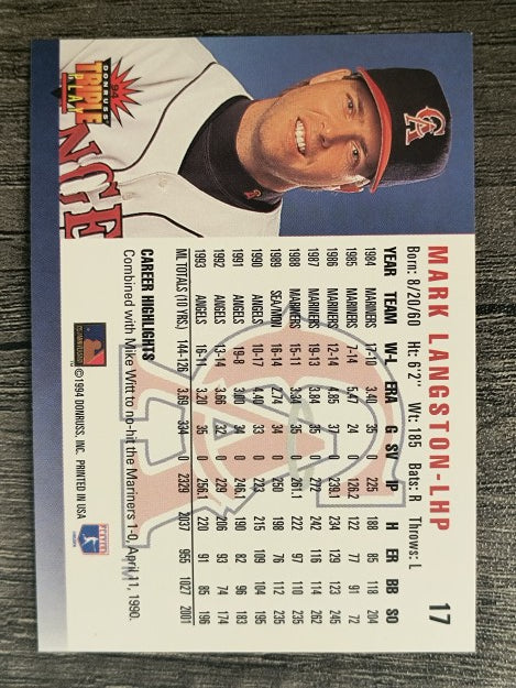 1994 Triple Play #17 Mark Langston