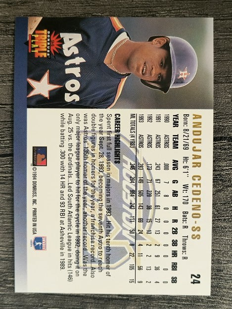 1994 Triple Play #24 Andujar Cedeno