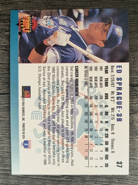 1994 Triple Play #37 Ed Sprague
