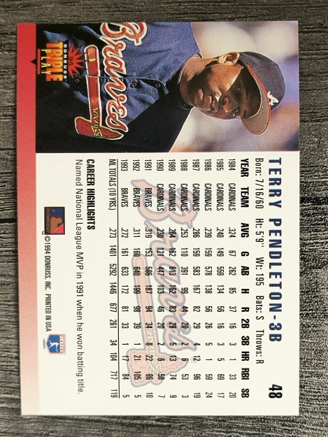 1994 Triple Play #48 Terry Pendleton