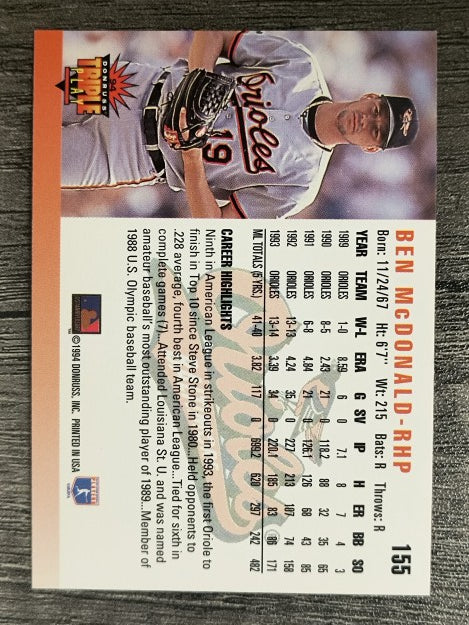 1994 Triple Play #155 Ben McDonald