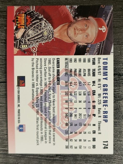 1994 Triple Play #174 Tommy Greene