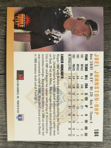 1994 Triple Play #184 Joel Johnston