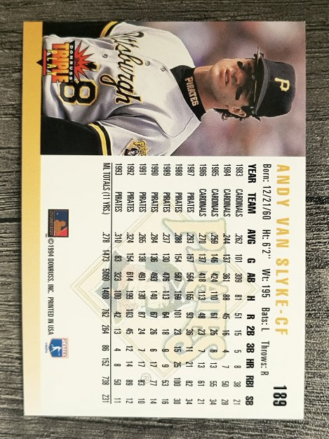 1994 Triple Play #189 Andy Van Slyke
