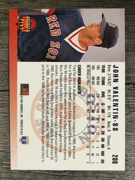 1994 Triple Play #208 John Valentin