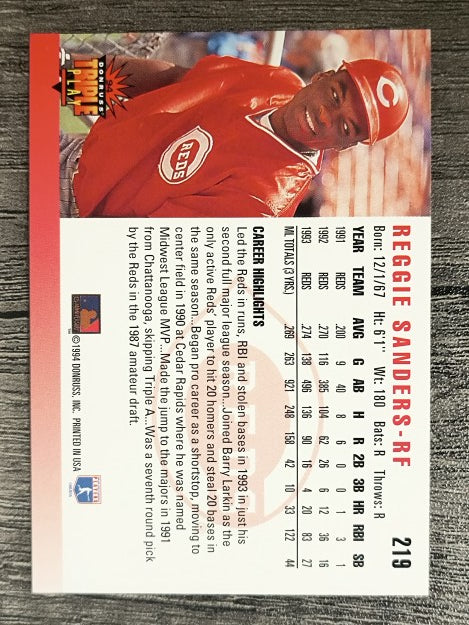 1994 Triple Play #219 Reggie Sanders