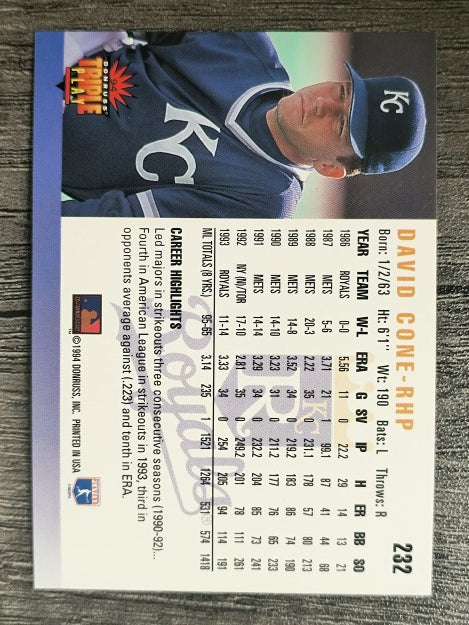 1994 Triple Play #232 David Cone