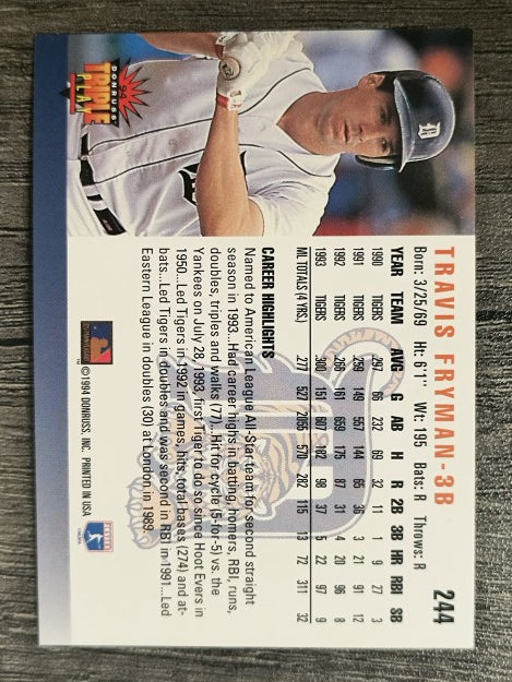 1994 Triple Play #244 Travis Fryman