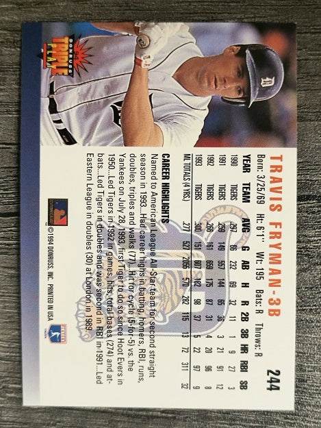 1994 Triple Play #244 Travis Fryman