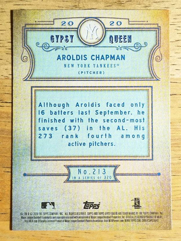 2020 Topps Gypsy Queen Green #213 Aroldis Chapman