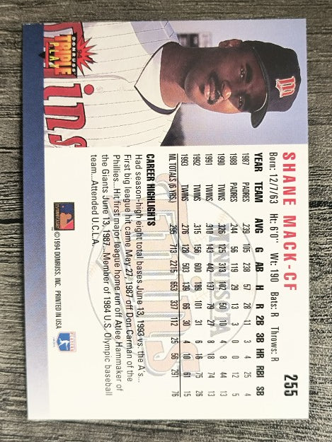 1994 Triple Play #255 Shane Mack