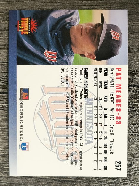 1994 Triple Play #257 Pat Meares