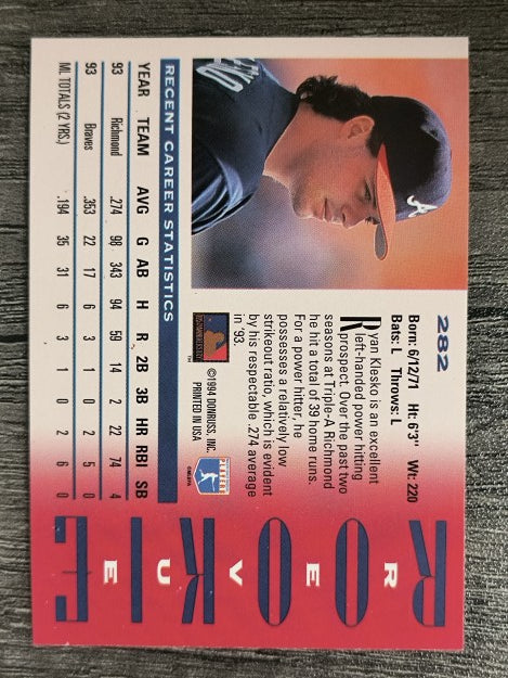 1994 Triple Play #282 Ryan Klesko