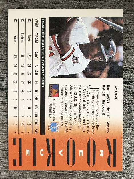 1994 Triple Play #284 Jeffrey Hammonds
