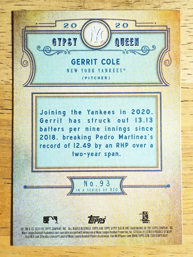 2020 Topps Gypsy Queen #93 Gerrit Cole