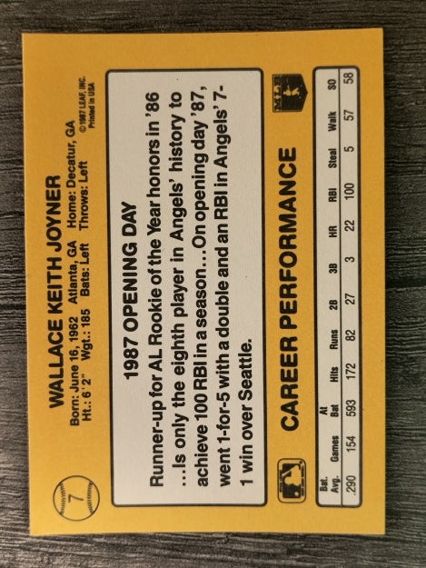 1987 Donruss Opening Day #7 Wally Joyner