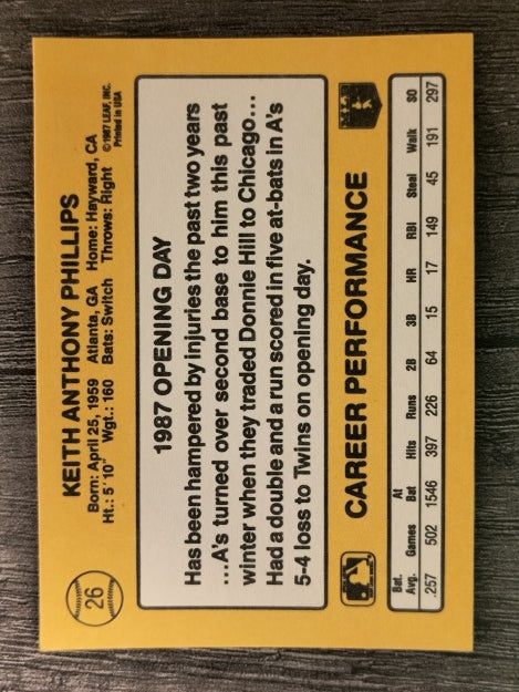 1987 Donruss Opening Day #26 Tony Phillips