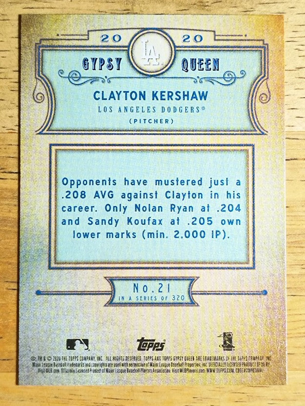 2020 Topps Gypsy Queen #21 Clayton Kershaw