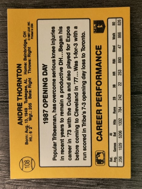 1987 Donruss Opening Day #108 Andre Thornton