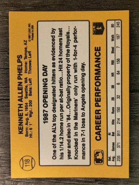1987 Donruss Opening Day #118 Ken Phelps