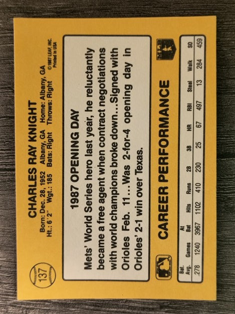 1987 Donruss Opening Day #137 Ray Knight