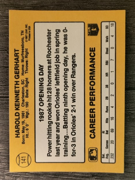 1987 Donruss Opening Day #141 Ken Gerhart