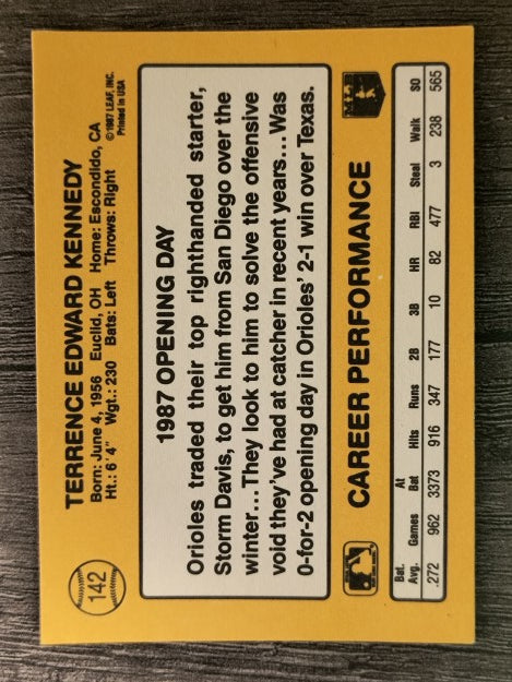 1987 Donruss Opening Day #142 Terry Kennedy