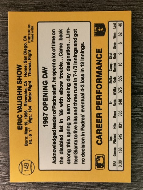 1987 Donruss Opening Day #149 Eric Show