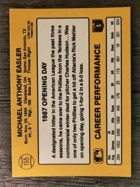 1987 Donruss Opening Day #155 Mike Easler