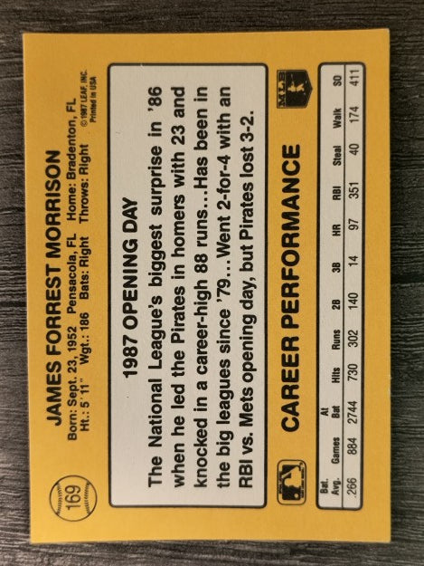 1987 Donruss Opening Day #169 Jim Morrison