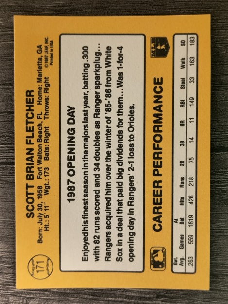 1987 Donruss Opening Day #171 Scott Fletcher