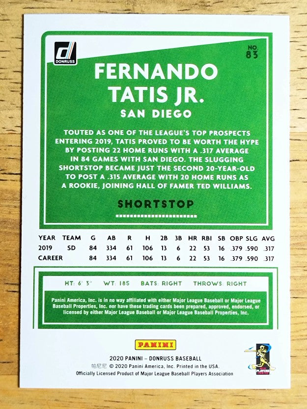 2020 Donruss #83 Fernando Tatis Jr.