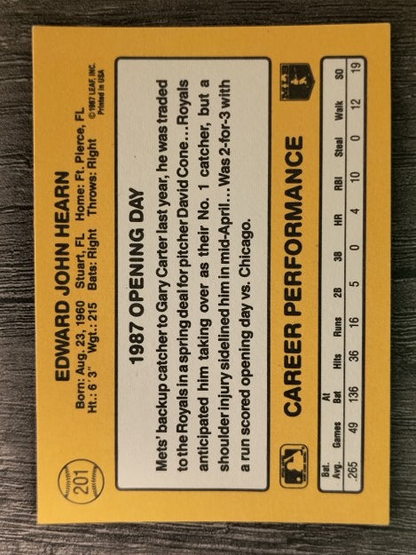 1987 Donruss Opening Day #201 Ed Hearn