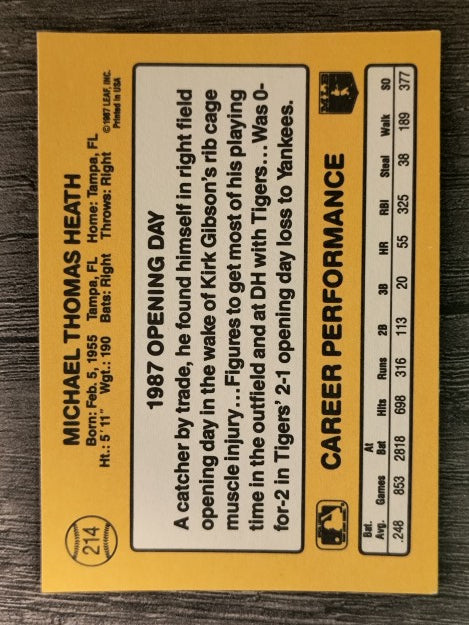 1987 Donruss Opening Day #214 Mike Heath