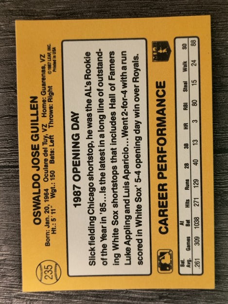 1987 Donruss Opening Day #235 Ozzie Guillen