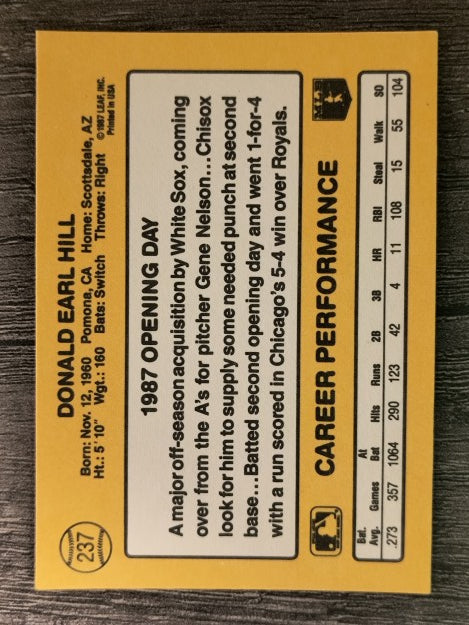 1987 Donruss Opening Day #237 Donnie Hill