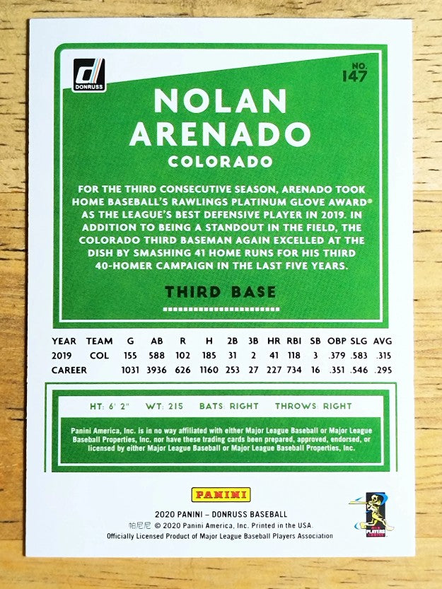 2020 Donruss #147 Nolan Arenado