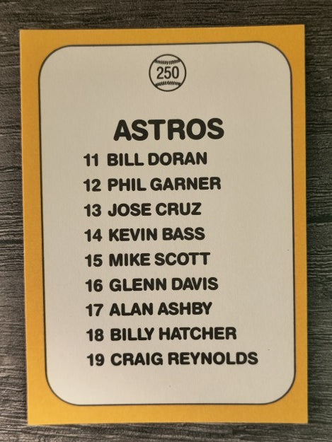 1987 Donruss Opening Day #250 Astros Logo