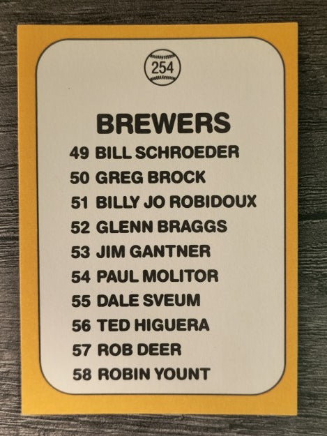 1987 Donruss Opening Day #254 Brewers Logo