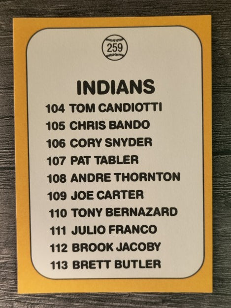 1987 Donruss Opening Day #259 Indians Logo